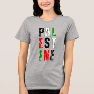 PALESTINE Solidarity T-Shirt – Distressed Bold Tri-Blend Shirt