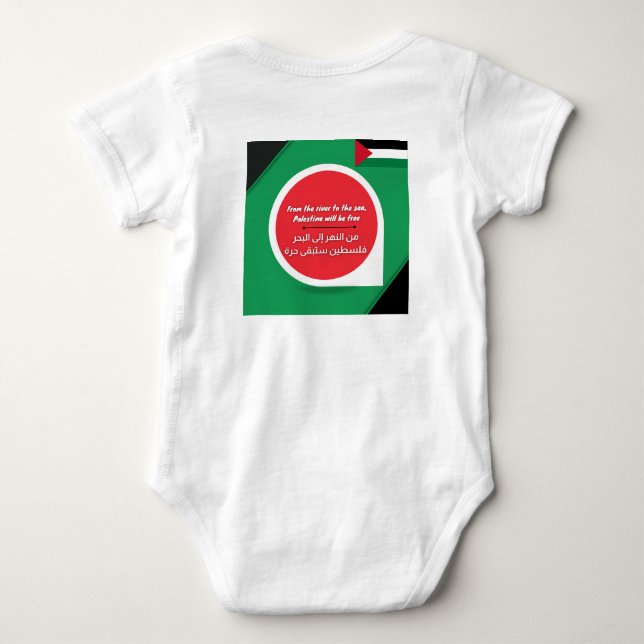 Palestine Support Baby Dress Bodysuit (Back)
