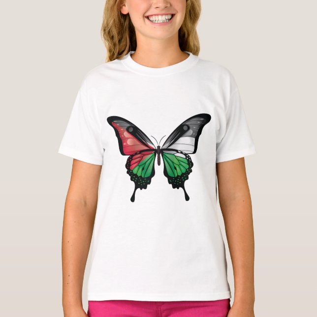 Palestine Swallowtail Butterfly Flag T-Shirt (Front)