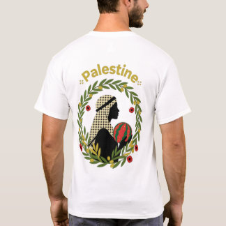 Palestine T-shirt – olive branch illustration
