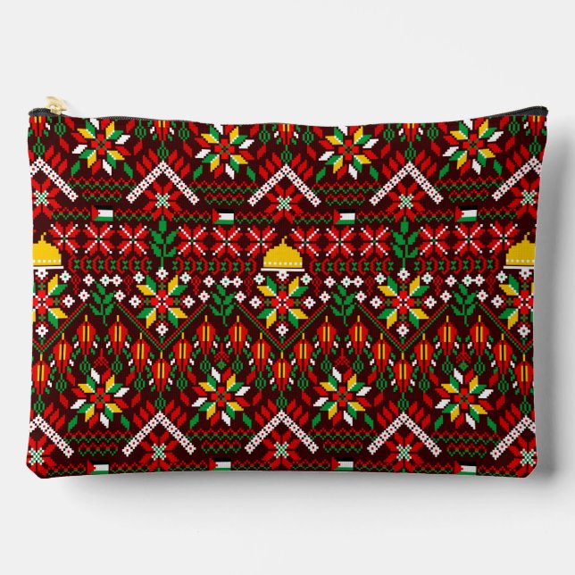 Palestine Tatreez Traditional Embrodery Accessory Pouch (Front)