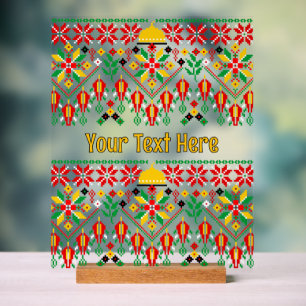 Palestine Tatreez Traditional Embrodery Acrylic Sign