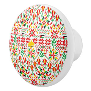 Palestine Tatreez Traditional Embrodery Ceramic Knob