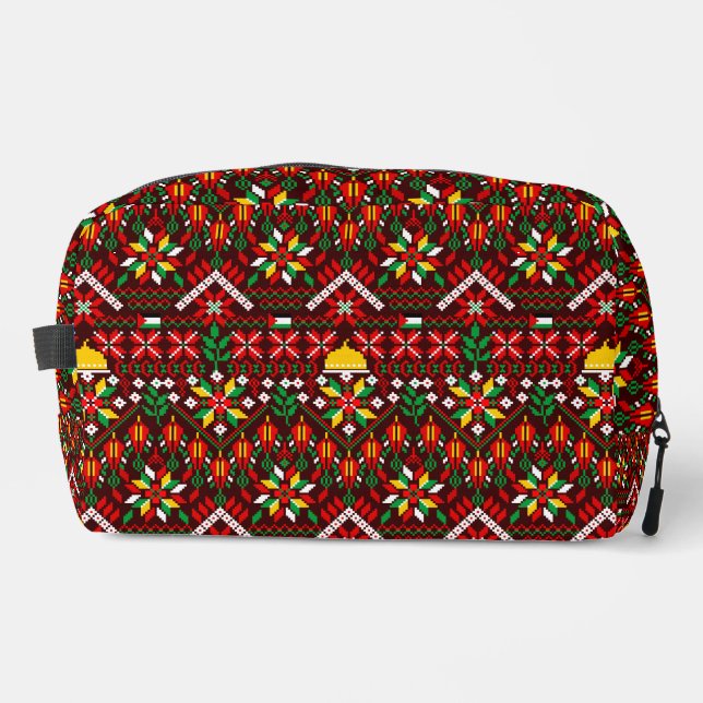 Palestine Tatreez Traditional Embrodery Dopp Kit (Front)
