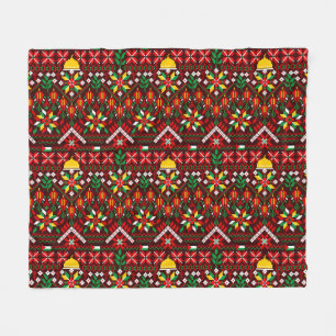 Palestine Tatreez Traditional Embrodery Fleece Blanket