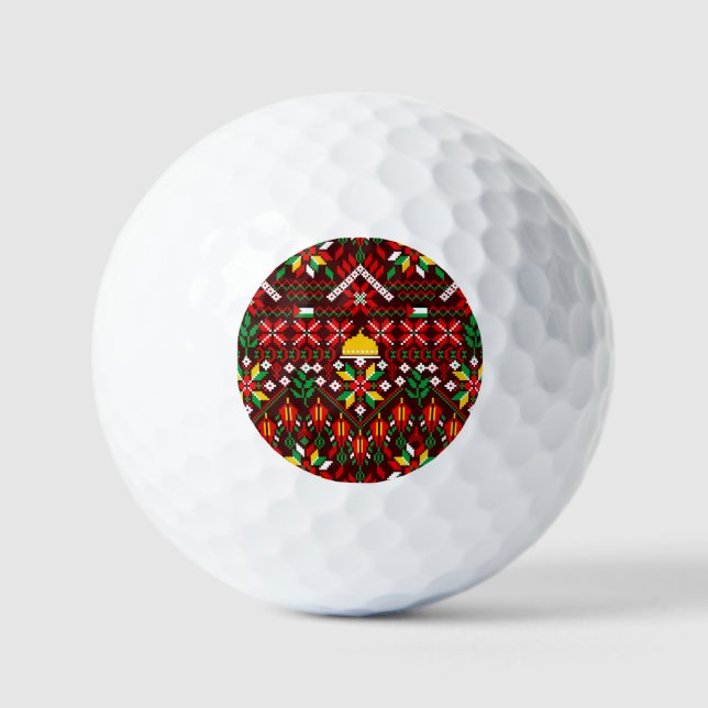 Palestine Tatreez Traditional Embrodery Golf Balls (Front)