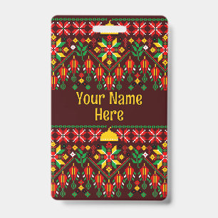 Palestine Tatreez Traditional Embrodery ID Badge