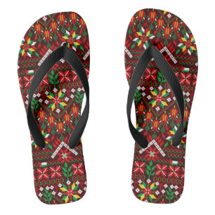 Palestine Tatreez Traditional Embrodery Jandals