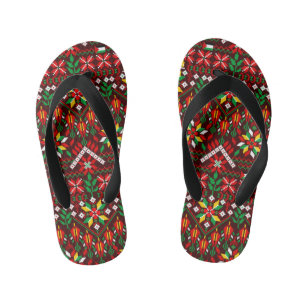 Palestine Tatreez Traditional Embrodery Kid's Jandals