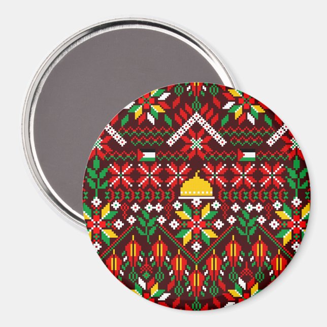 Palestine Tatreez Traditional Embrodery Magnet (Front/Back)
