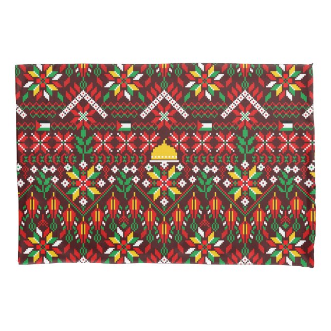 Palestine Tatreez Traditional Embrodery Pillowcase (Front)