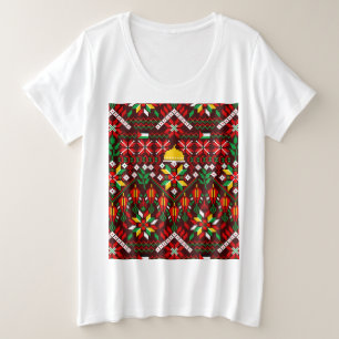 Palestine Tatreez Traditional Embrodery Plus Size T-Shirt