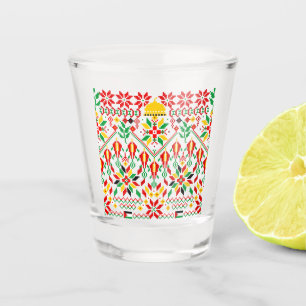 Palestine Tatreez Traditional Embrodery Shot Glass
