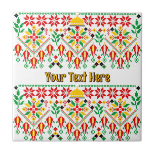 Palestine Tatreez Traditional Embrodery Tile