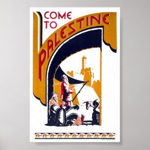 Palestine Vintage Travel Poster Restored