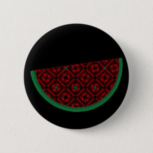 Palestine watermelon Embroidery red tatreez 6 Cm Round Badge