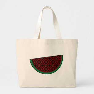 Palestine watermelon Embroidery red tatreez  Large Tote Bag