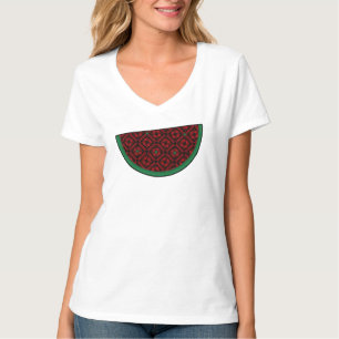 Palestine watermelon Embroidery red tatreez T-Shirt