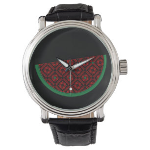 Palestine watermelon Embroidery red tatreez Watch
