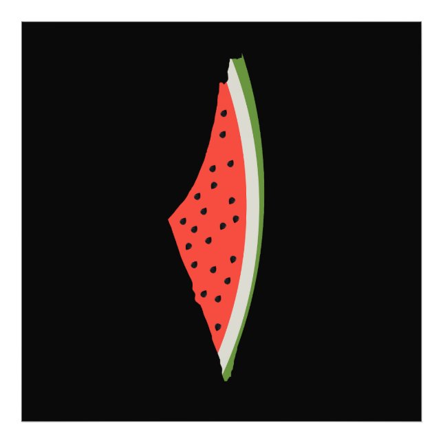 Palestine Watermelon Flag Map. Free Palestinians. Photo Print (Front)