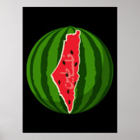 Palestine Watermelon Flag Map. Free Palestinians