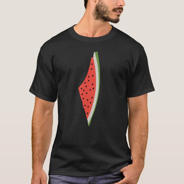 Palestine Watermelon Flag Map. Free Palestinians. T-Shirt (Front)