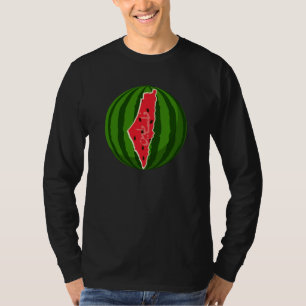 Palestine Watermelon Flag Map. Free Palestinians.  T-Shirt