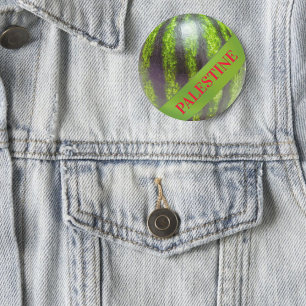 Palestine watermelon green red gaza 3 cm round badge