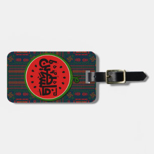 Palestine watermelon-Palestine Arabic word"فلسطين" Luggage Tag