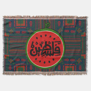 Palestine watermelon-Palestine Arabic word"فلسطين" Throw Blanket