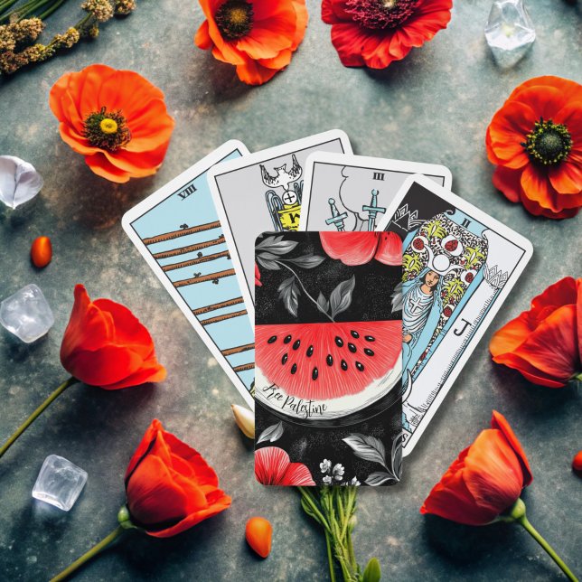 Palestine Watermelon  Playing Cards (Free Palestine Tarot cards)