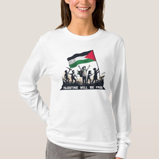 palestine will Free, Palestine, Palestine flag T-Shirt (Front)