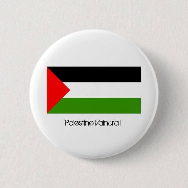 Palestine Will overcome! 6 Cm Round Badge (Front)