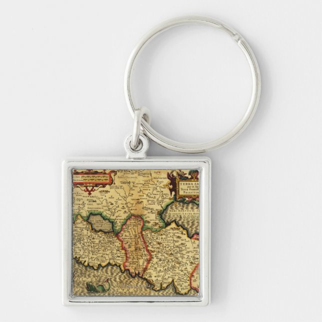 PalestinePanoramic MapPalestine 5 Key Ring (Front)