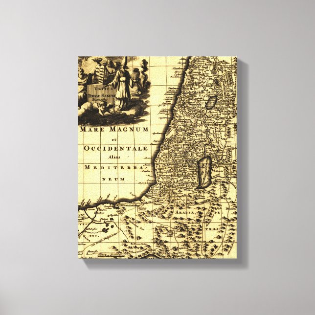 PalestinePanoramic MapPalestine Canvas Print (Front)