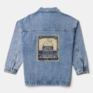 palestinian ancient stamp 1920_  palestine folklor denim jacket