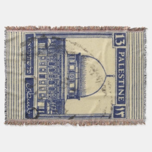 palestinian ancient stamp 1920_ palestine folklor throw blanket