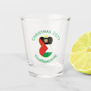 Palestinian Angel Christmas Flag Personalised  Shot Glass