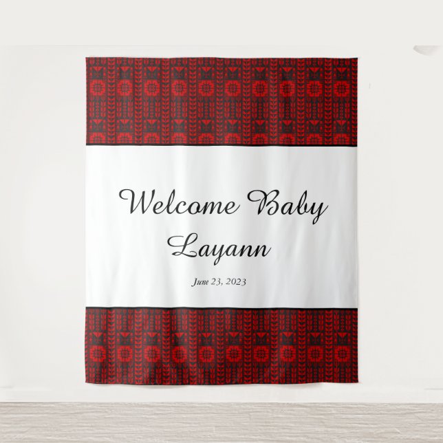 Palestinian Arab Baby Announcement  Tapestry (Front)