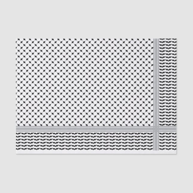 Palestinian Black & White Keffiyeh Tissue Paper (Front)