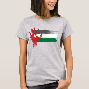 Palestinian Bloodstained Flag T-Shirt – Grunge