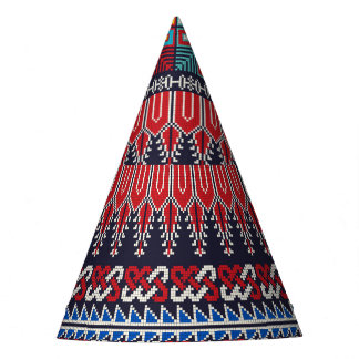 Palestinian Embroidery Motif Pattern. Party Hat