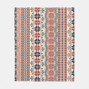 Palestinian Embroidery Motif: Traditional Beauty. Fleece Blanket