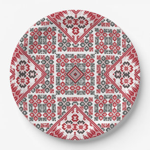 Palestinian Embroidery pattern 2 Paper Plate
