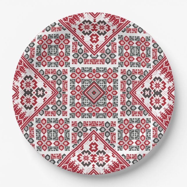 Palestinian Embroidery pattern 2  Paper Plate (Front)