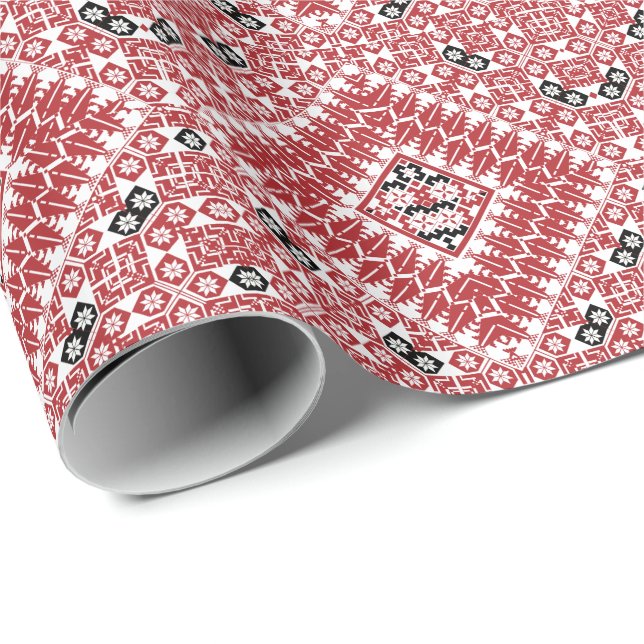 Palestinian Embroidery pattern 3 Throw Pillow Wrapping Paper (Roll Corner)
