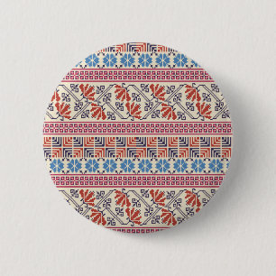 Palestinian embroidery pattern 6 cm round badge