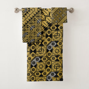 Palestinian Embroidery pattern Printed Design Bath Towel Set