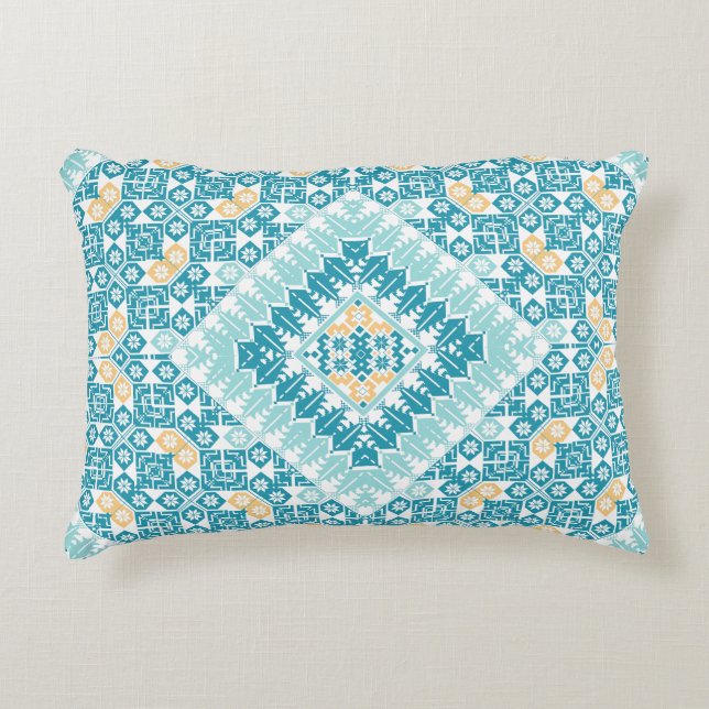 Palestinian Embroidery pattern Printed Design Decorative Cushion (Front)