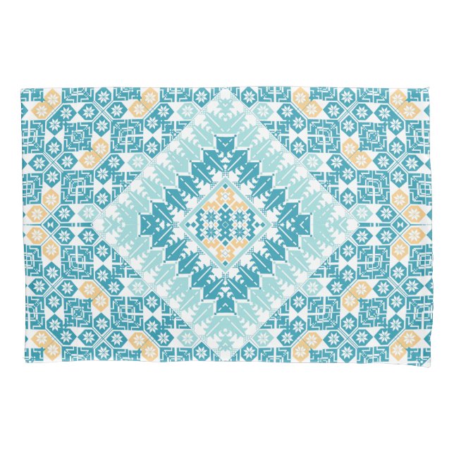 Palestinian Embroidery pattern Printed Design Pillowcase (Front)